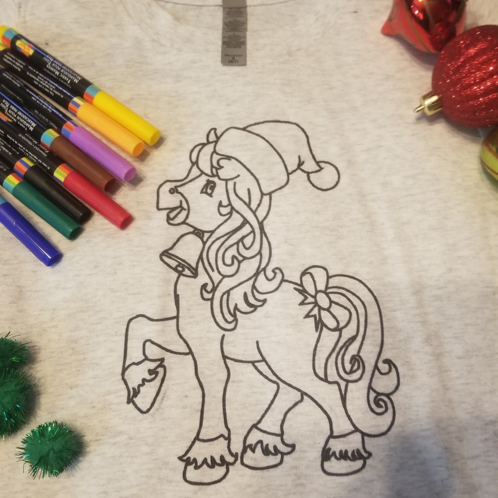 Colorable Christmas Tee - Picture 2 of 2